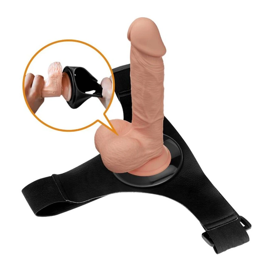 PRETTY LOVE - SLIP HARNAIS HARNAIS UNIVERSEL AVEC GODE JERRY 21,8 CM NATUREL